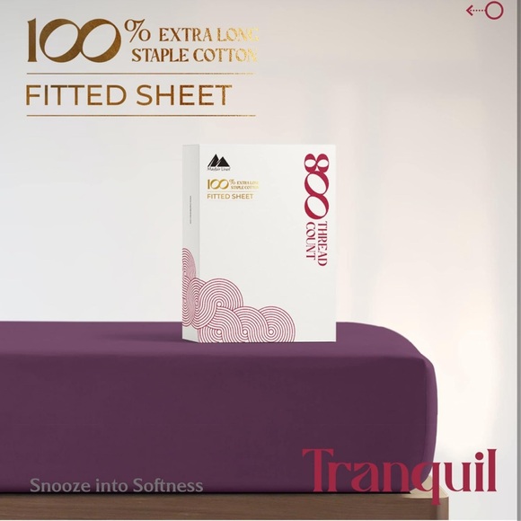 Mayfair Linen 100% Egyptian Cotton Full Fitted Sheet Only - 800 Thread Count 16" - Picture 3 of 7